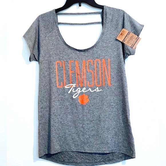 Knights Apparel Tops - CLEMSON TIGERS CLEMSON UNIVERSITY GRAY SPORTY SUMMER TOP WOMEN'S SIZE S